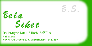 bela siket business card